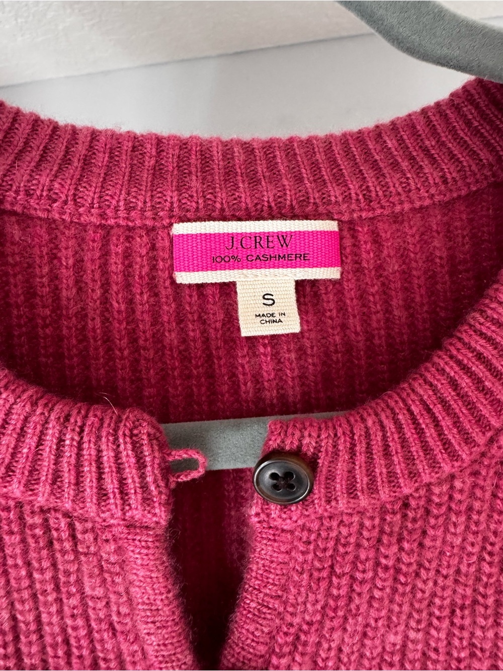 J. Crew Raspberry Ribbed Button-Up Cardigan - Picture 2 of 2